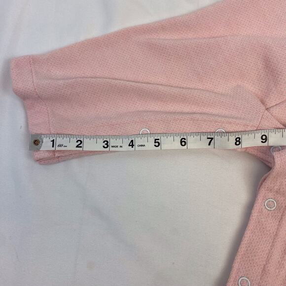 Vintage Health-Tex Baby Overalls Pink Floral Ruffle Applique Snaps Size 18 Month - Picture 10 of 10